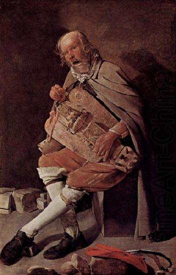 Georges de La Tour Hurdy gurdy player china oil painting image